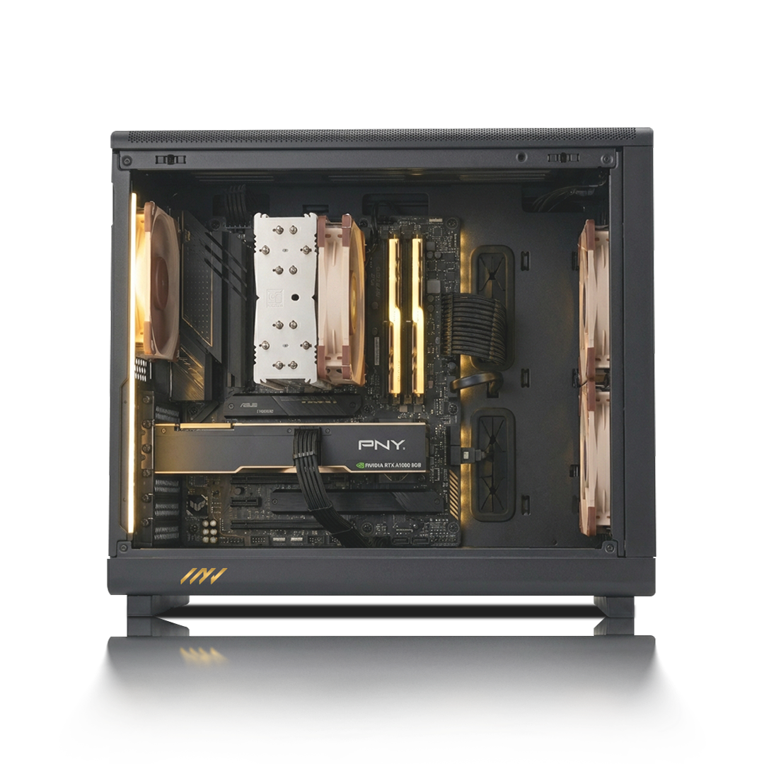 PC Profesional PNY RTX™ A400, AMD Ryzen™ 5 9600X, 32GB DDR5 RAM, 1TB M.2 Nvme Gen 4 SSD, Windows 11, PC Power-192,Color Negro