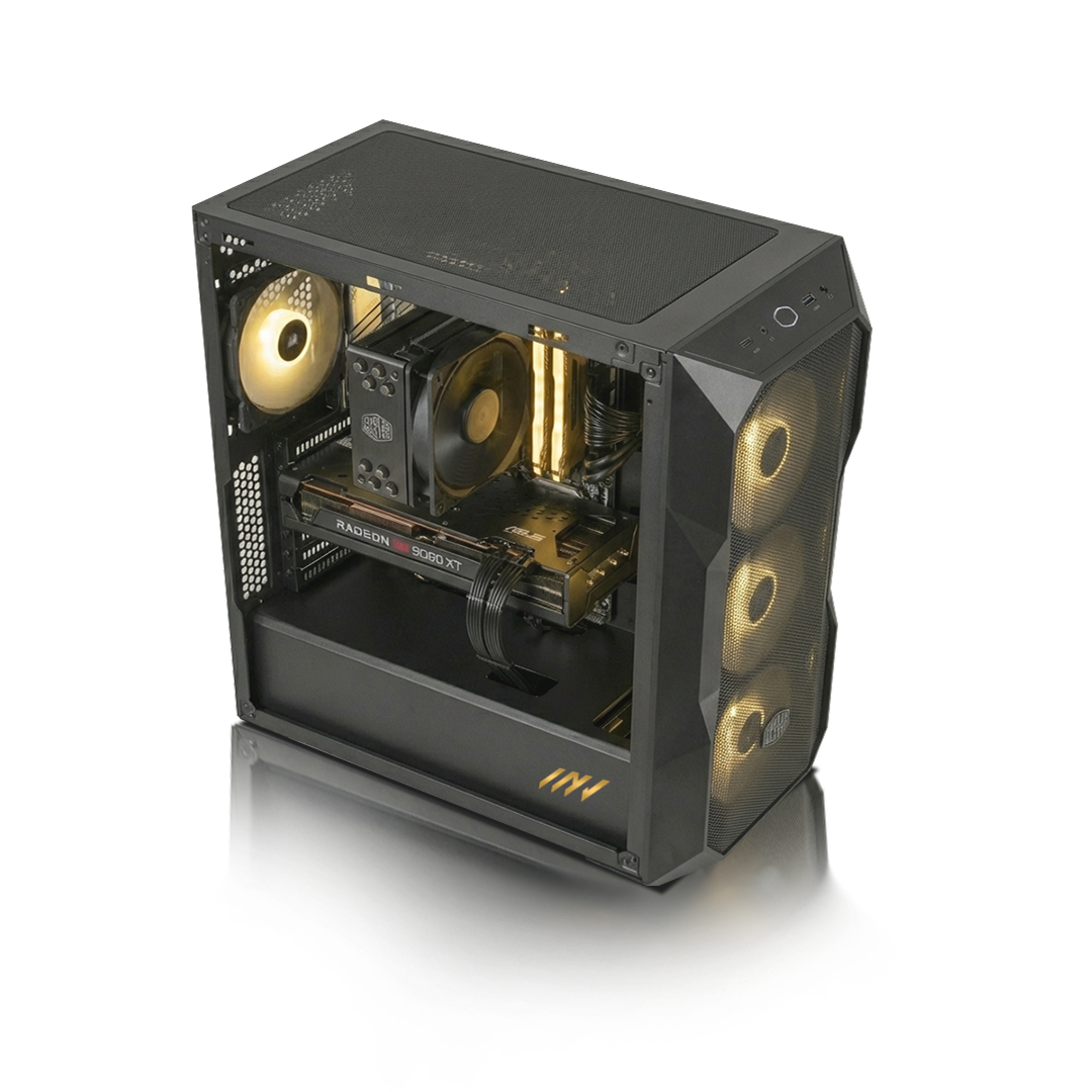 PC Profesional PNY RTX™  4500, AMD Ryzen™ 9 9950X, 64GB DDR5 RAM, 2TB M.2 Nvme Gen 4 SSD, Windows 11, PC Power-228,Color Negro