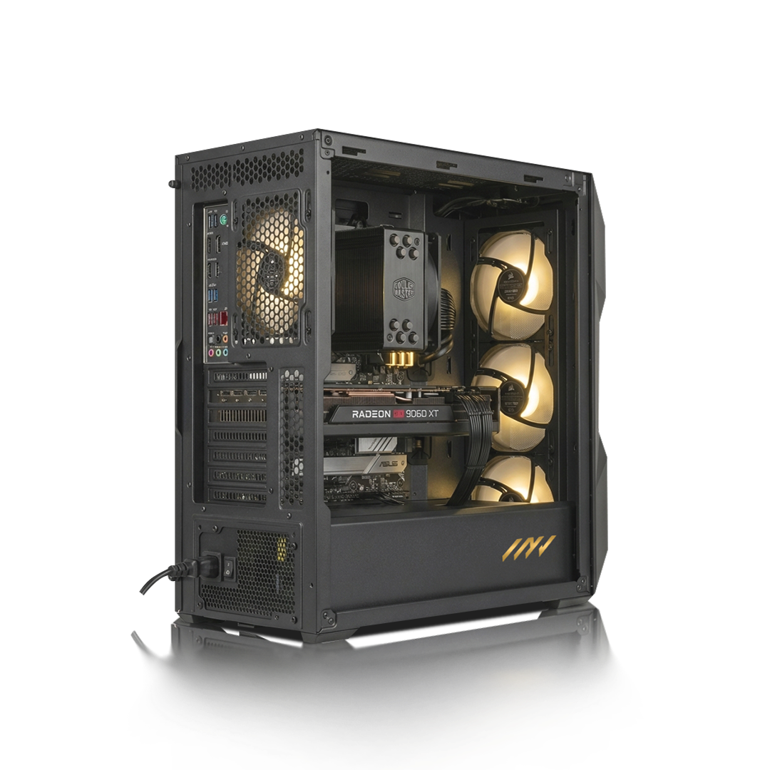 PC Profesional PNY RTX™  4500, AMD Ryzen™ 9 9900X, 64GB DDR5 RAM, 2TB M.2 Nvme Gen 4 SSD, Windows 11, PC Power-226,Color Negro