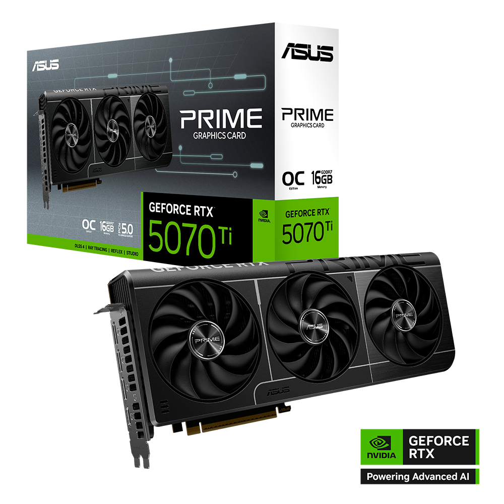 Tarjeta de Vídeo ASUS PRIME Nvidia GeForce RTX™ 5070 Ti 16GB GDDR7 OC Edition, PRIME-RTX5070TI-O16G