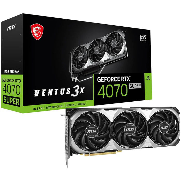 Tarjeta de Video MSI NVIDIA GeForce RTX 4070 SUPER 12G VENTUS 3X OC, 12GB 192-bit GDDR6X, PCI Express x16 4.0