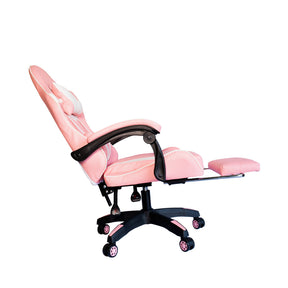 Silla Gamer SiGamers Reclinable Ergonomica con Reposapiés Color Rosa