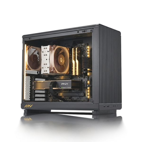 PC Profesional PNY RTX™  A400, AMD Ryzen™ 5 9600X, 32GB DDR5 RAM, 1TB M.2 Nvme Gen 4 SSD, Windows 11, PC Power-192,Color Negro