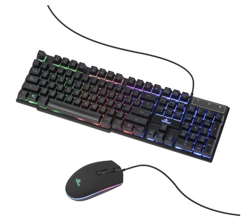 Kit Gamer de Teclado y Mouse Yeyian PHOENIX, Alámbrico, USB, Negro (Español)