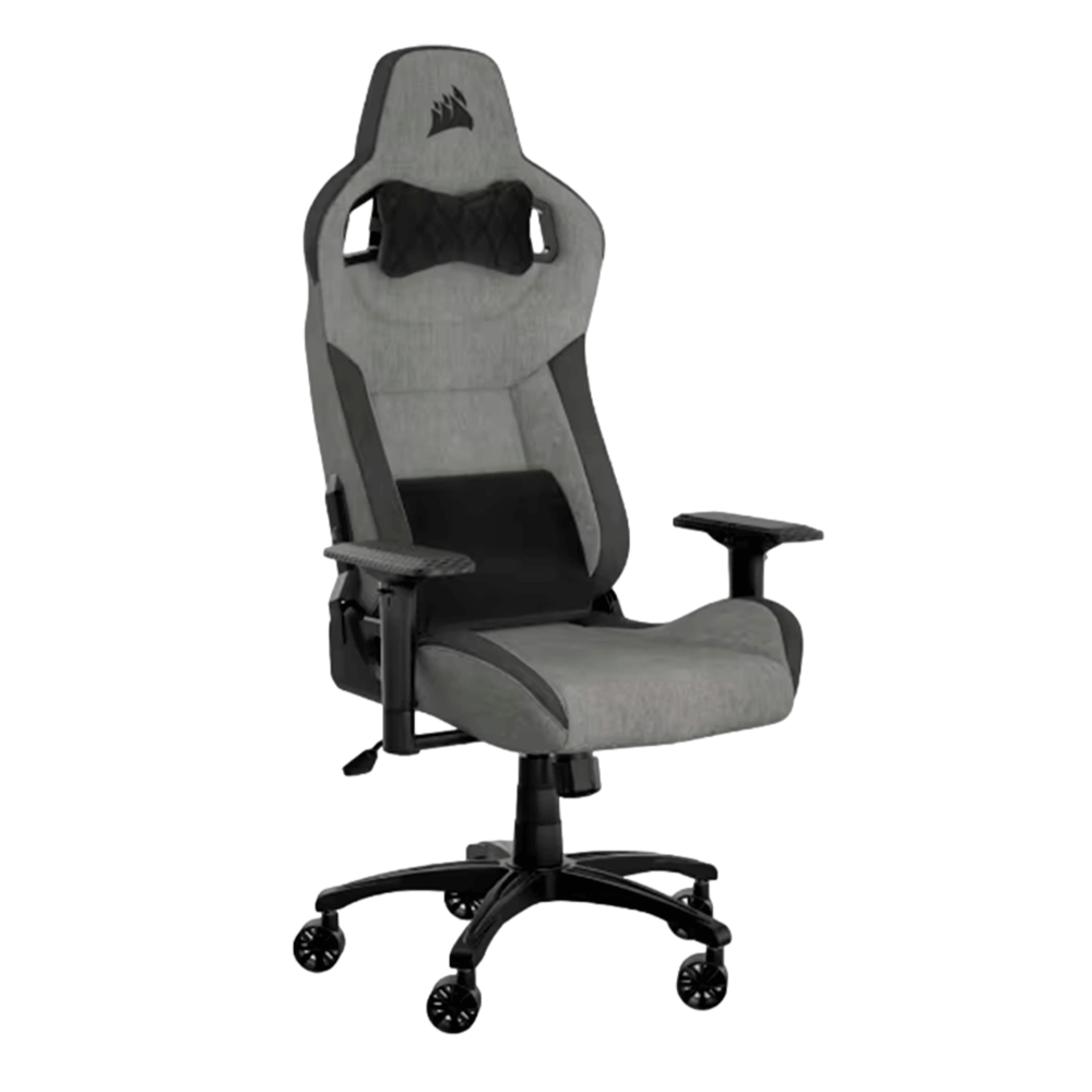 Corsair Silla Gamer T3 RUSH, hasta 120Kg, Gris/Blanco