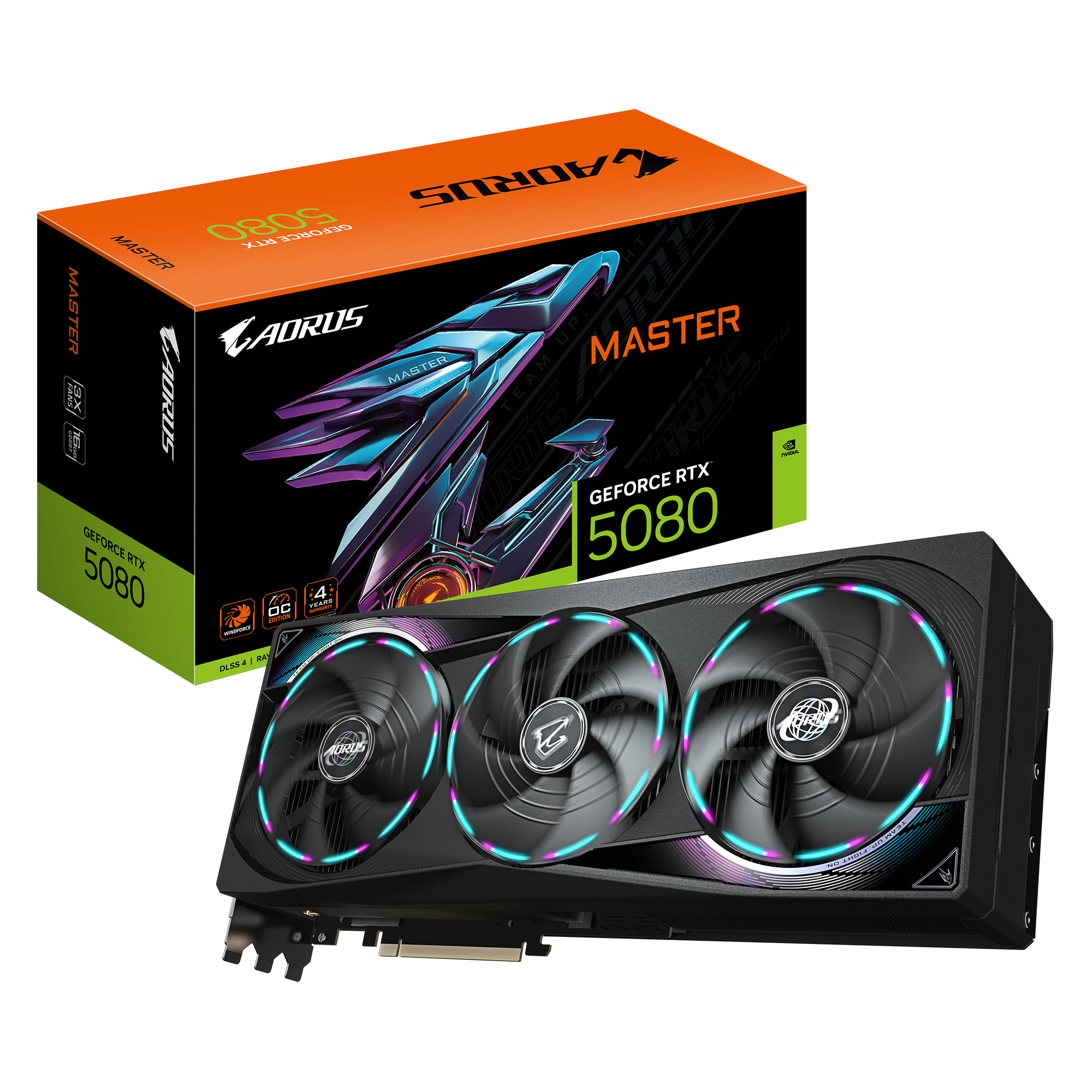 Tarjeta de Vídeo AORUS Nvidia GeForce RTX™ 5080 MASTER 16G, PCI Express 5.0 x16 ,Microsoft DirectX® 12, GV-N5080AORUS M-16GD,