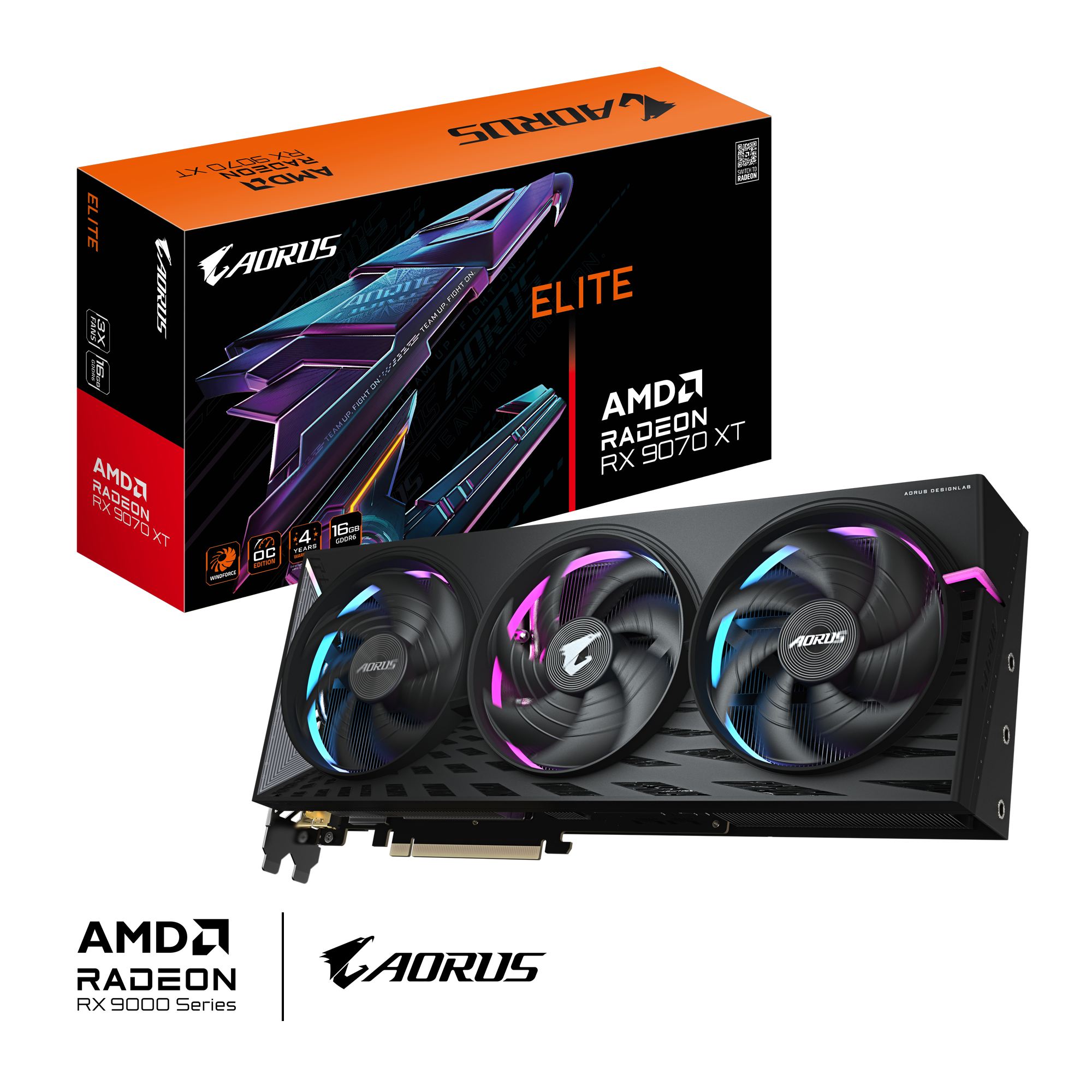 Tarjeta de Vídeo AORUS Radeon™ RX 9070 XT ELITE 16G,DisplayPort 2.1a *2 HDMI 2.1b *2,GV-R9070XTAORUS E-16GD