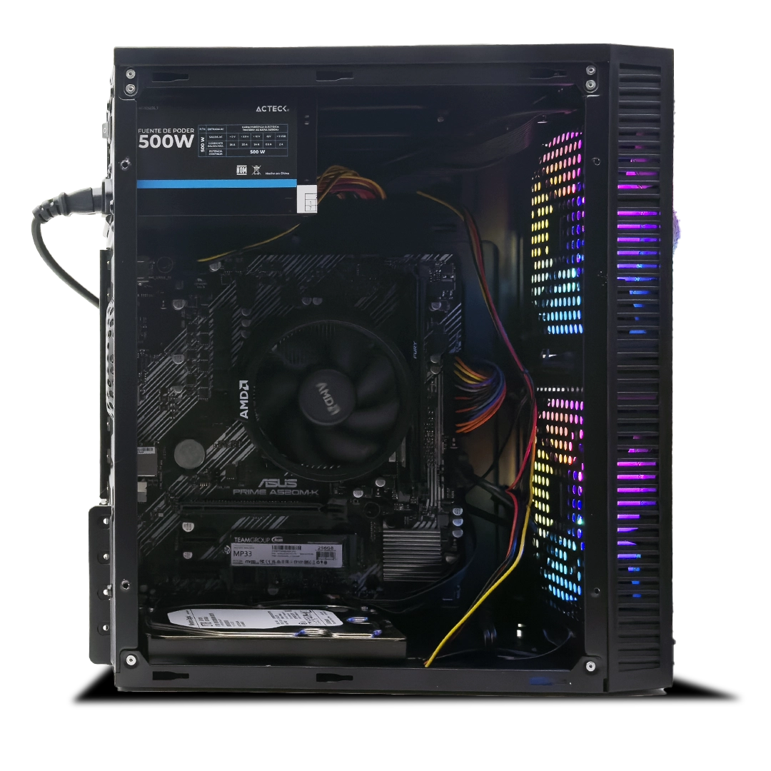 Computadora Gamer Invictus PC Power-071, AMD Ryzen 5 5600GT 3.60GHz, Radeon Graphics, 16GB RAM, 256GB M.2 SSD + 2TB HDD, Wi-Fi, Windows 11, Negro