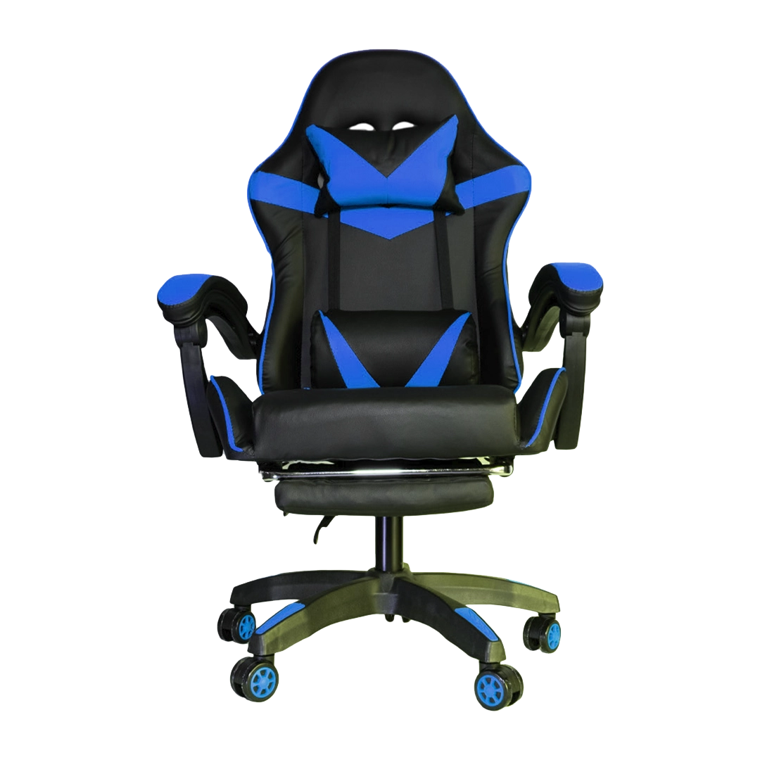 Silla Gamer SiGamers Reclinable Ergonomica con Reposapiés Azul