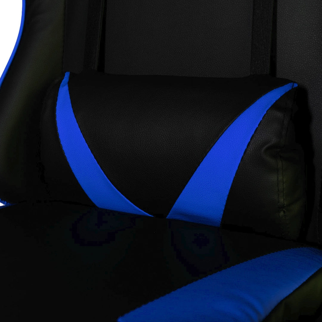 Silla Gamer SiGamers Reclinable Ergonomica con Reposapiés Azul