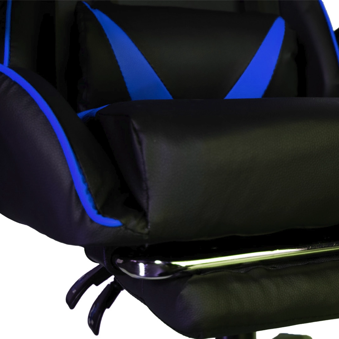 Silla Gamer SiGamers Reclinable Ergonomica con Reposapiés Azul