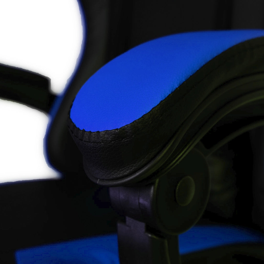 Silla Gamer SiGamers Reclinable Ergonomica con Reposapiés Azul