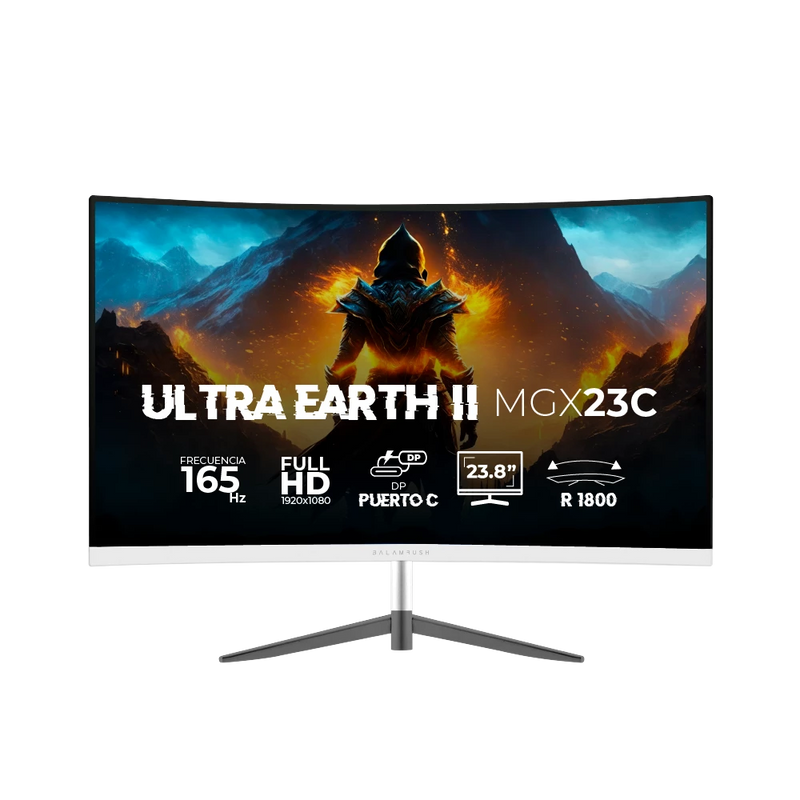 Monitor Balam Rush Ultra Earth II MGX23C LED 23.8", Full HD, 165Hz, HDMI, Blanco