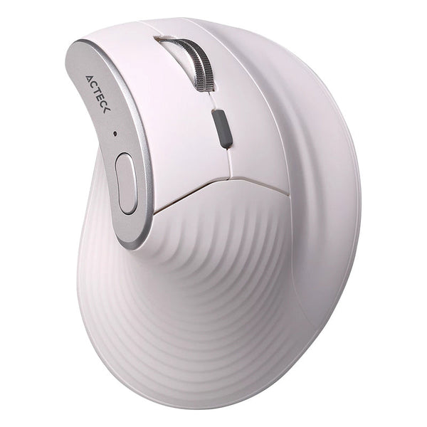 Mouse Acteck Virtuos Fitt Pro Mi770 / Vertical / Ergonomico / Inalambrico / Dual - Usb - Bluetooth / Recargable / Optico / 2400 Dpi Ajustable / 8 Botones Scroll / Blanco / Ac-936217