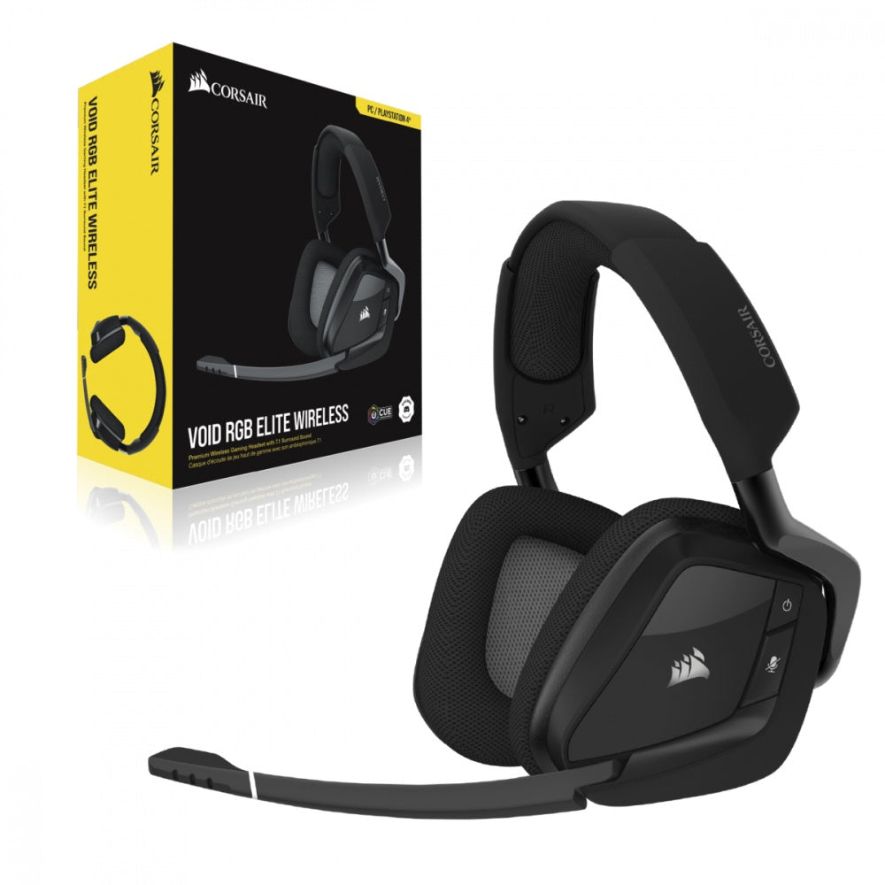 Corsair Audífonos Gamer VOID RGB ELITE Wireless 7.1, Inalámbrico, USB, Negro