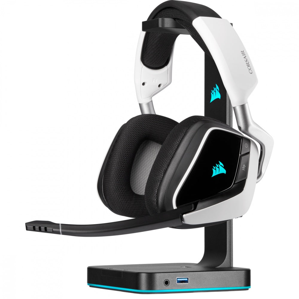 Corsair Audífonos Gamer VOID RGB ELITE Wireless 7.1, Inalámbrico, USB, Negro/Blanco