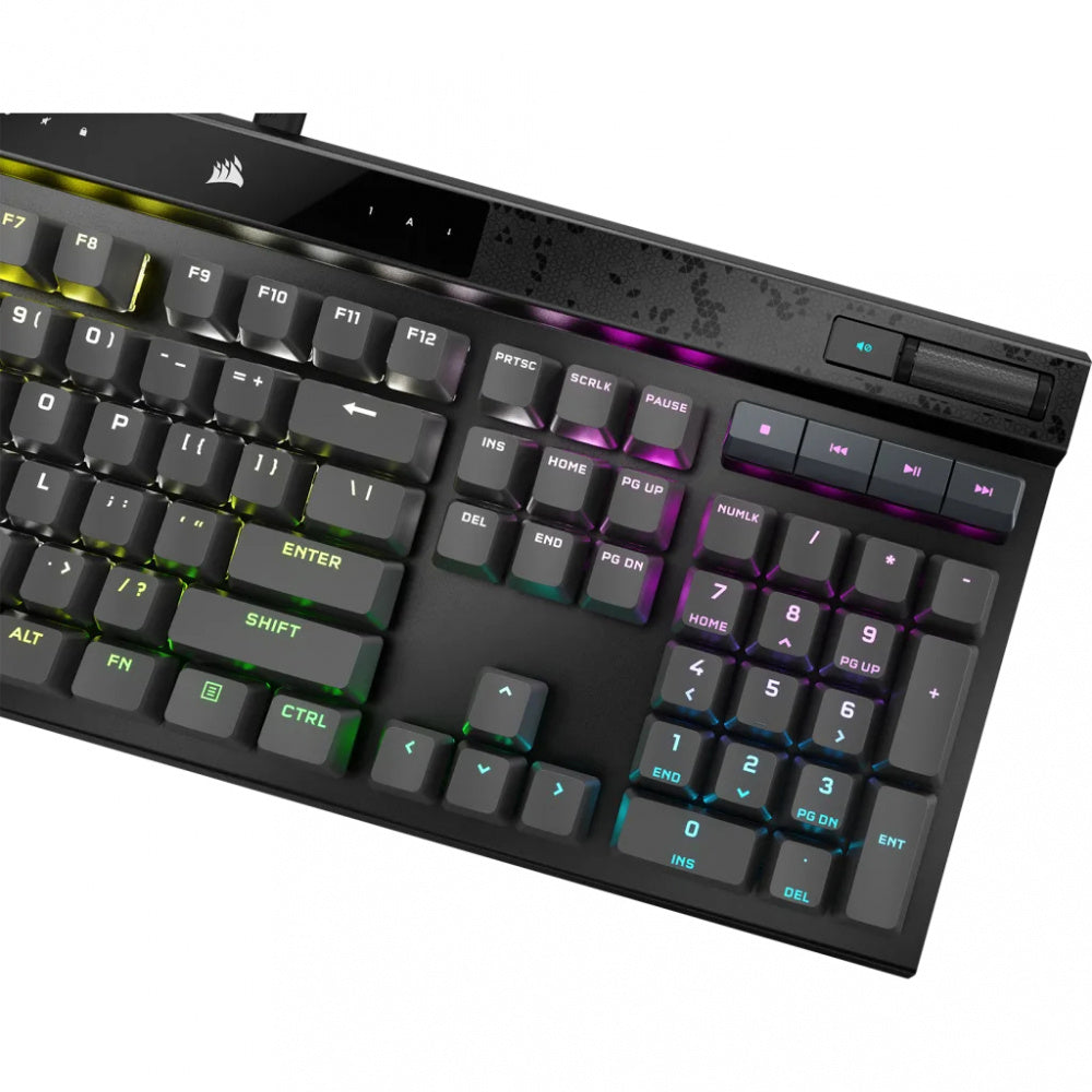 Teclado Gamer Corsair K70 MAX RGB, Teclado Mecánico, Switch Cherry MGX, Alámbrico, Negro (Inglés)