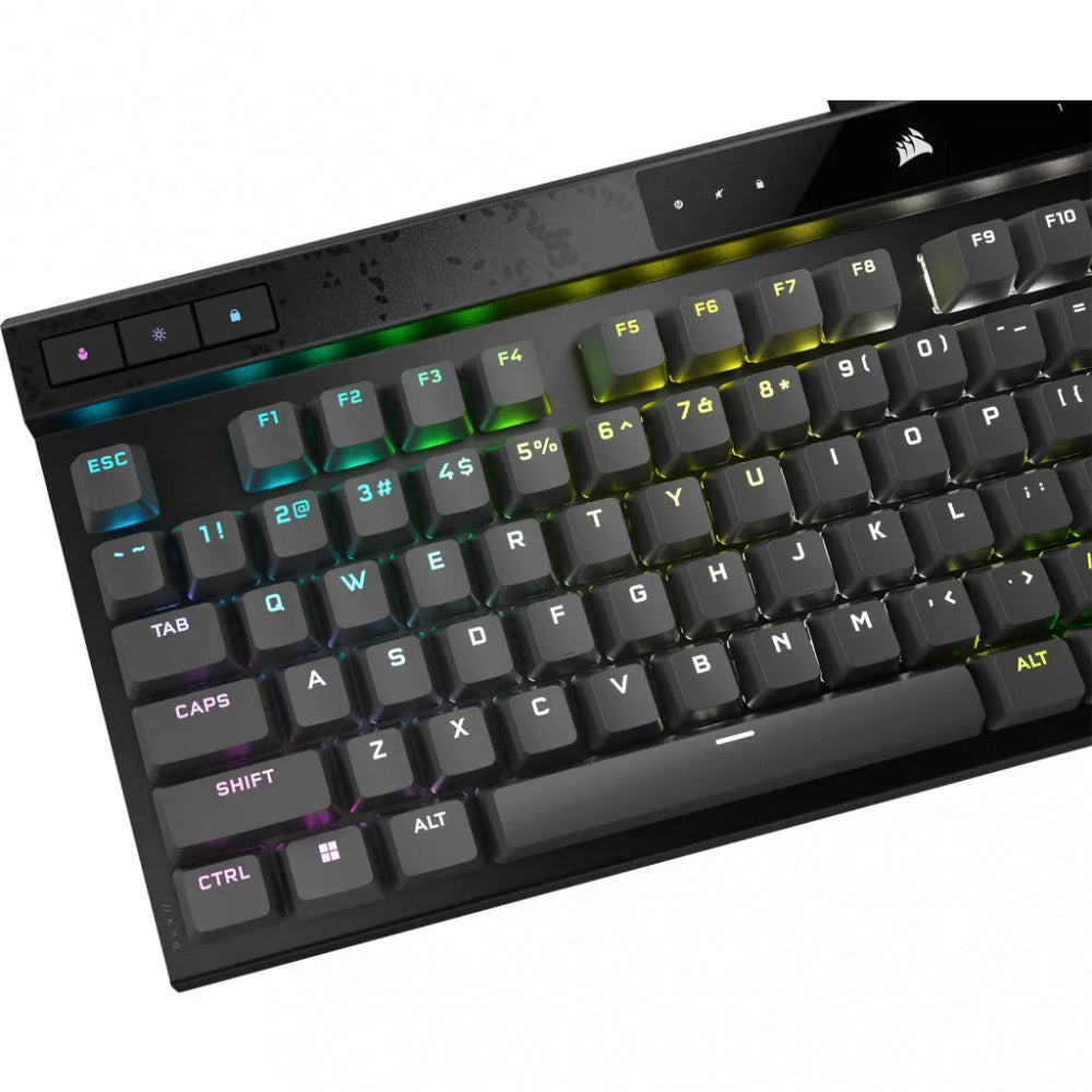 Teclado Gamer Corsair K70 MAX RGB, Teclado Mecánico, Switch Cherry MGX, Alámbrico, Negro (Inglés)