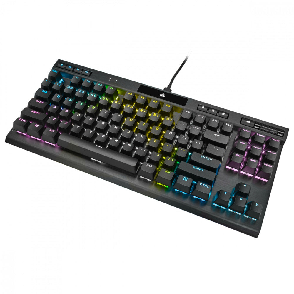 Teclado Gamer Corsair K70 RGB TKL Champion Series, Teclado Mecánico, Switch Cherry MX RGB Speed, Alámbrico, Negro (Inglés)