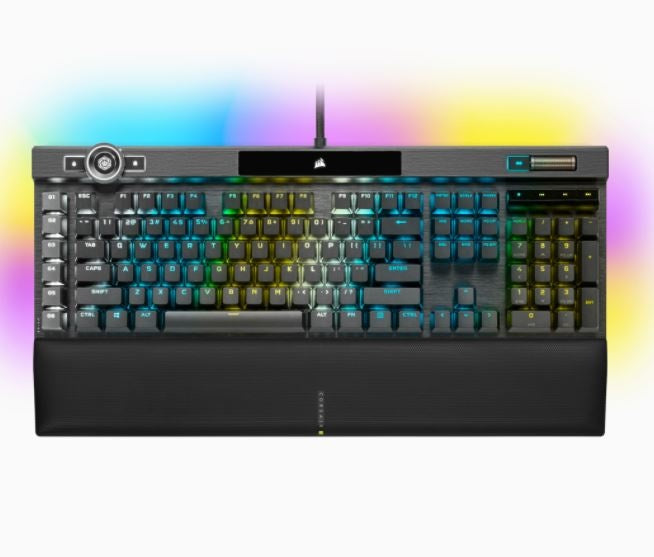 Teclado Gamer Corsair K100 RGB, Teclado Mecánico, Corsair OPX, Alámbrico, Negro (Inglés)