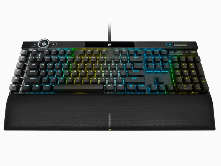 Teclado Gamer Corsair K100 RGB, Teclado Mecánico, Corsair OPX, Alámbrico, Negro (Inglés)