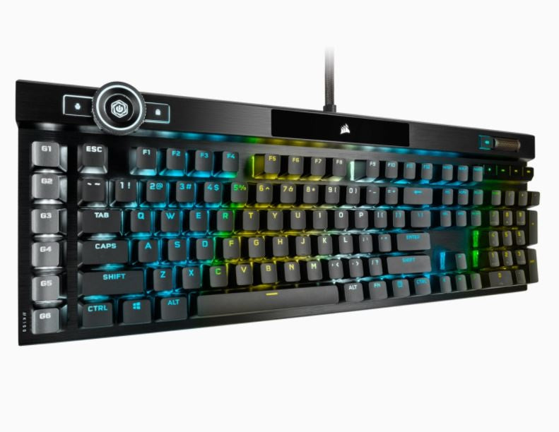 Teclado Gamer Corsair K100 RGB, Teclado Mecánico, Corsair OPX, Alámbrico, Negro (Inglés)