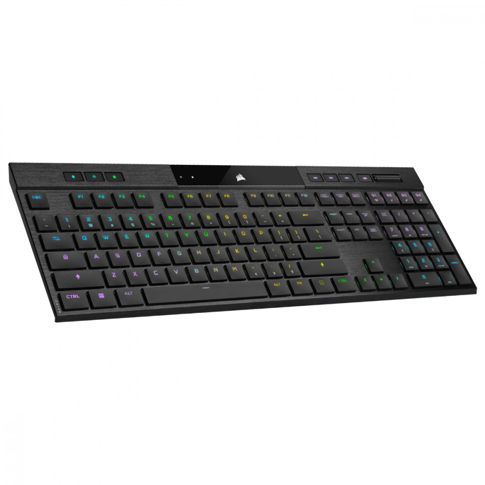 Teclado Gamer Corsair K100 AIR RGB, Teclado Mecánico, Switch Cherry MX, Inalámbrico, Negro (Inglés)