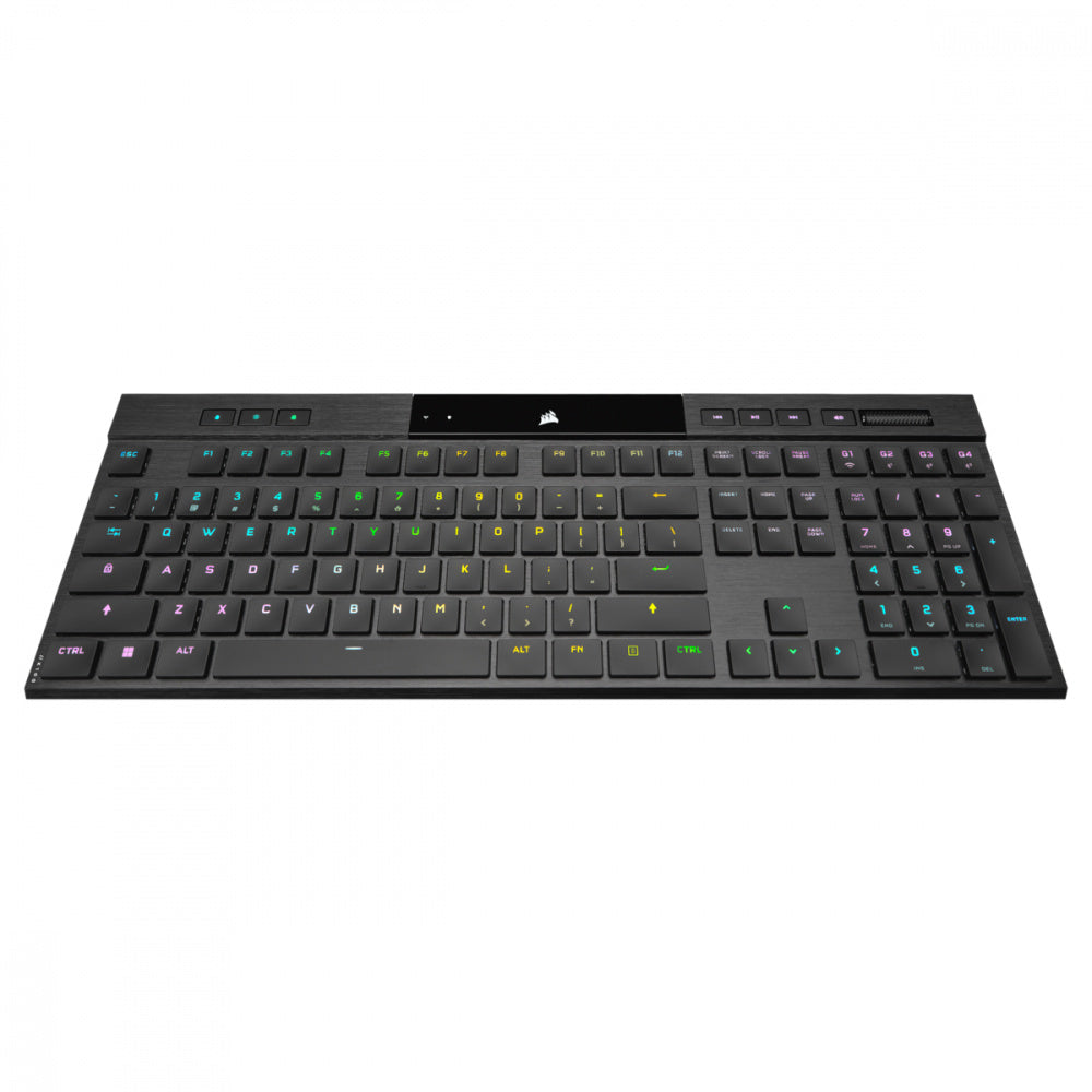 Teclado Gamer Corsair K100 AIR RGB, Teclado Mecánico, Switch Cherry MX, Inalámbrico, Negro (Inglés)