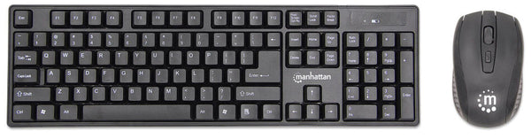 Kit de Teclado y Mouse Manhattan 178990, Inalámbrico, USB, Negro (Español)