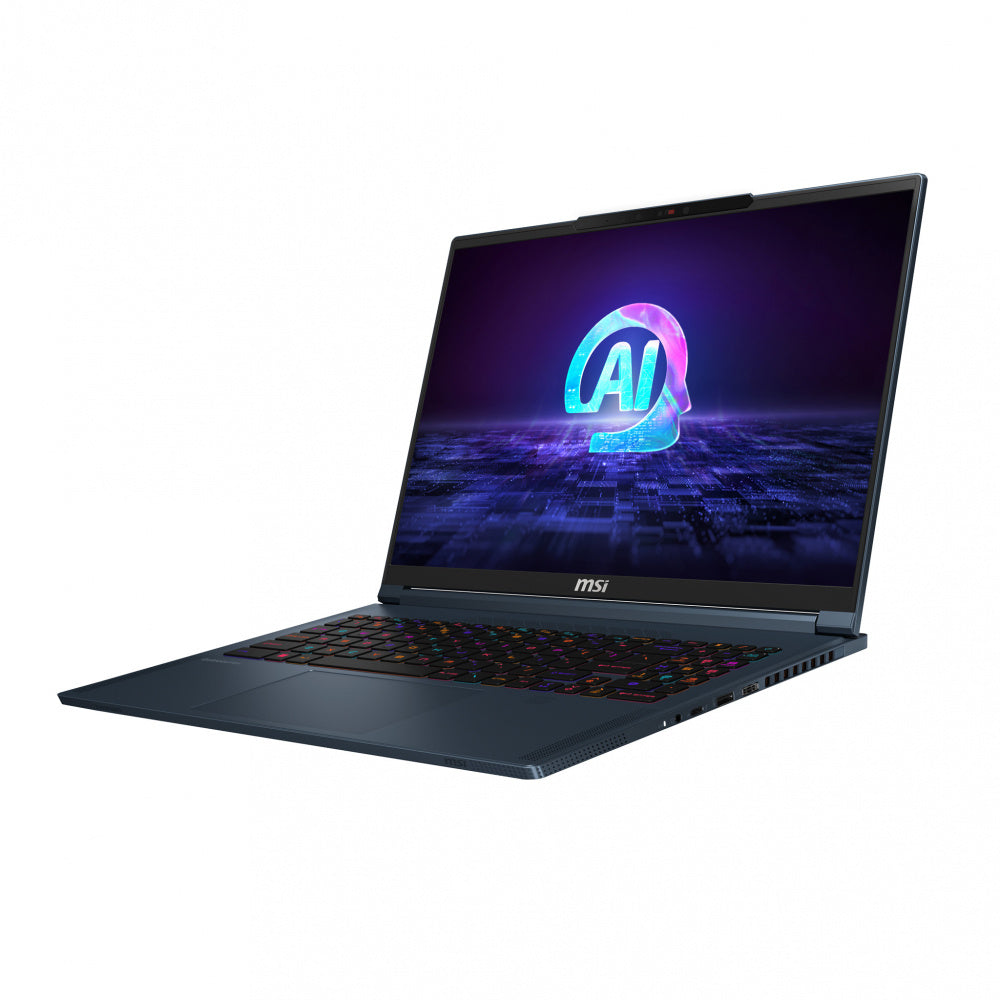 Laptop MSI Stealth 16 AI Studio 16" Quad HD+, Intel Core Ultra 9 185H 2.3GHz, 32GB, 2TB SSD, NVIDIA Geforce RTX 4080, Windows 11 Home 64-bit, Inglés, Azul