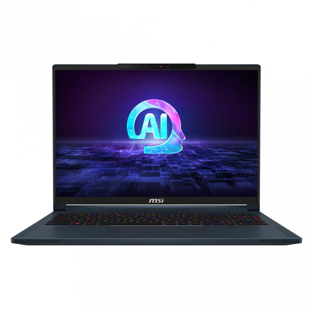 Laptop MSI Stealth 16 AI Studio 16" Quad HD+, Intel Core Ultra 9 185H 2.3GHz, 32GB, 2TB SSD, NVIDIA Geforce RTX 4080, Windows 11 Home 64-bit, Inglés, Azul