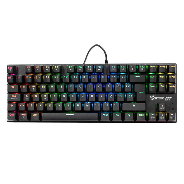 Teclado Mecanico Ocelot Gaming Ok-Tkl2 / Switch Rojo / Full Rgb / 88 Teclas / Anthigosting / Usb / Color Negro