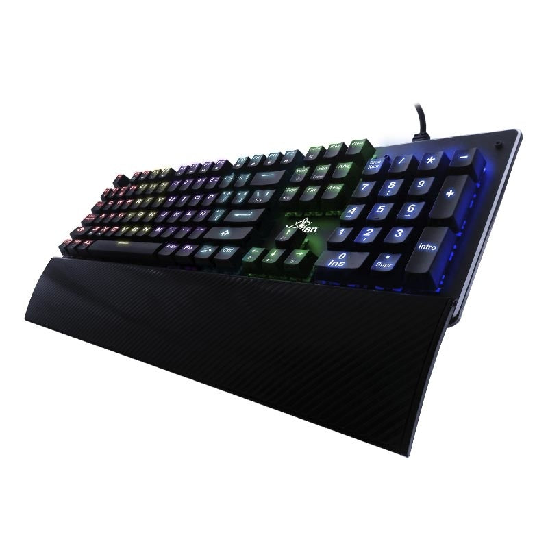 Teclado Gamer Yeyian Flare Serie 2000 RGB, Teclado Mecánico, Outemu Blue, Alámbrico, Negro (Español)