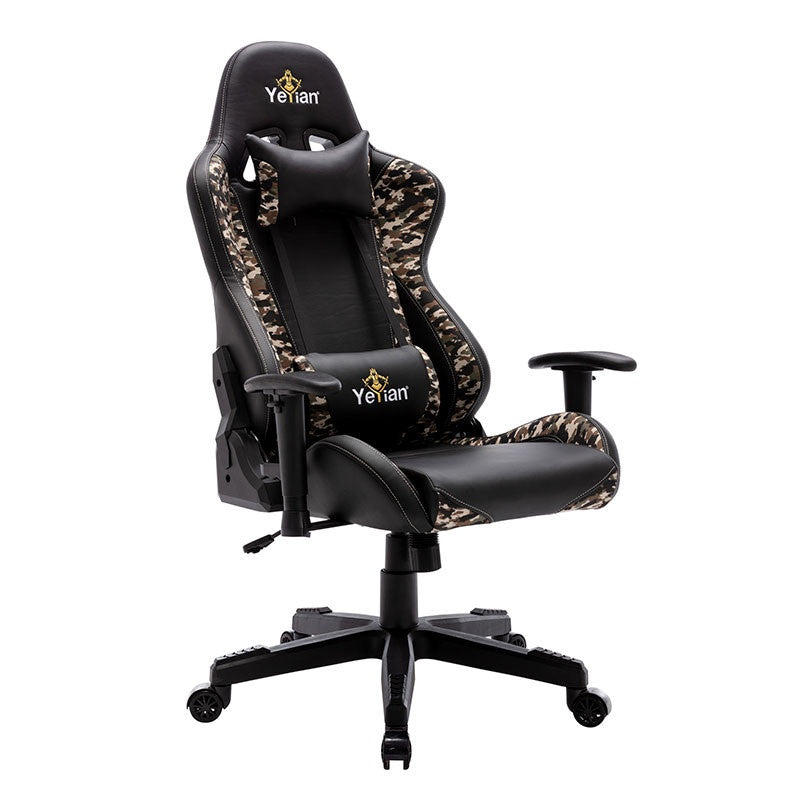 Yeyian Silla Gamer Ryuji Desert Camouflage, hasta 150kg, Negro/Amarillo