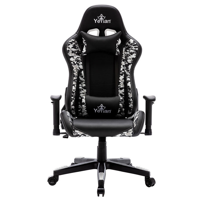 Yeyian Silla Gamer Ryuji Snow Camouflage, hasta 150kg, Negro/Blanco