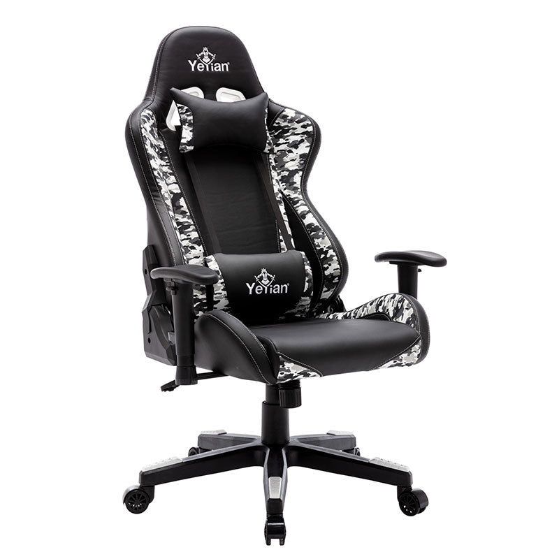 Yeyian Silla Gamer Ryuji Snow Camouflage, hasta 150kg, Negro/Blanco