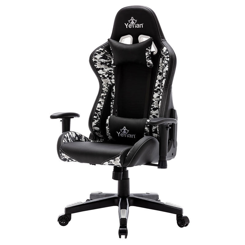 Yeyian Silla Gamer Ryuji Snow Camouflage, hasta 150kg, Negro/Blanco