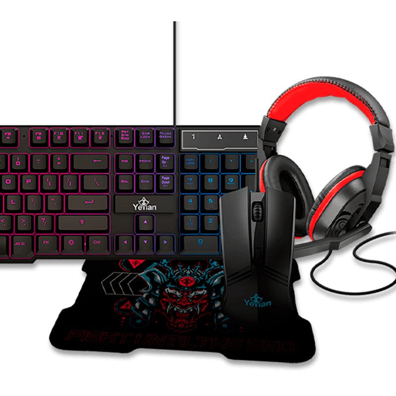 Kit Gamer de Teclado y Mouse Yeyian Hydra S2000, Alámbrico, USB, Negro