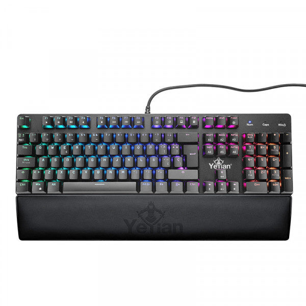 Teclado Gamer Yeyian Kusari RGB, Teclado Mecánico, Switch Outemu Red, Alámbrico, Negro (Español)