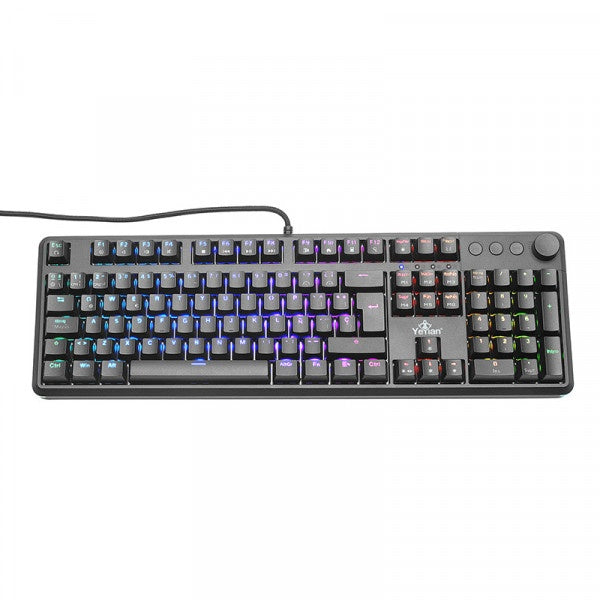 Teclado Gamer Yeyian Asward Series 3000 RGB, Teclado Mecánico, Switch Red, Alámbrico, Negro (Español)