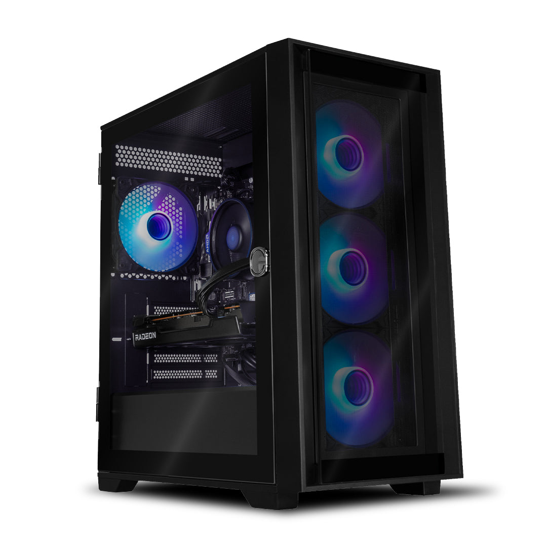 Computadora Gamer Invictus PC Power-085, AMD Ryzen 7 9700X 5.50GHz, 32GB DDR5 RAM, 500GB M.2 SSD + 2TB HDD, Radeon RX 7800 XT, Wi-Fi, Windows 11, Negro