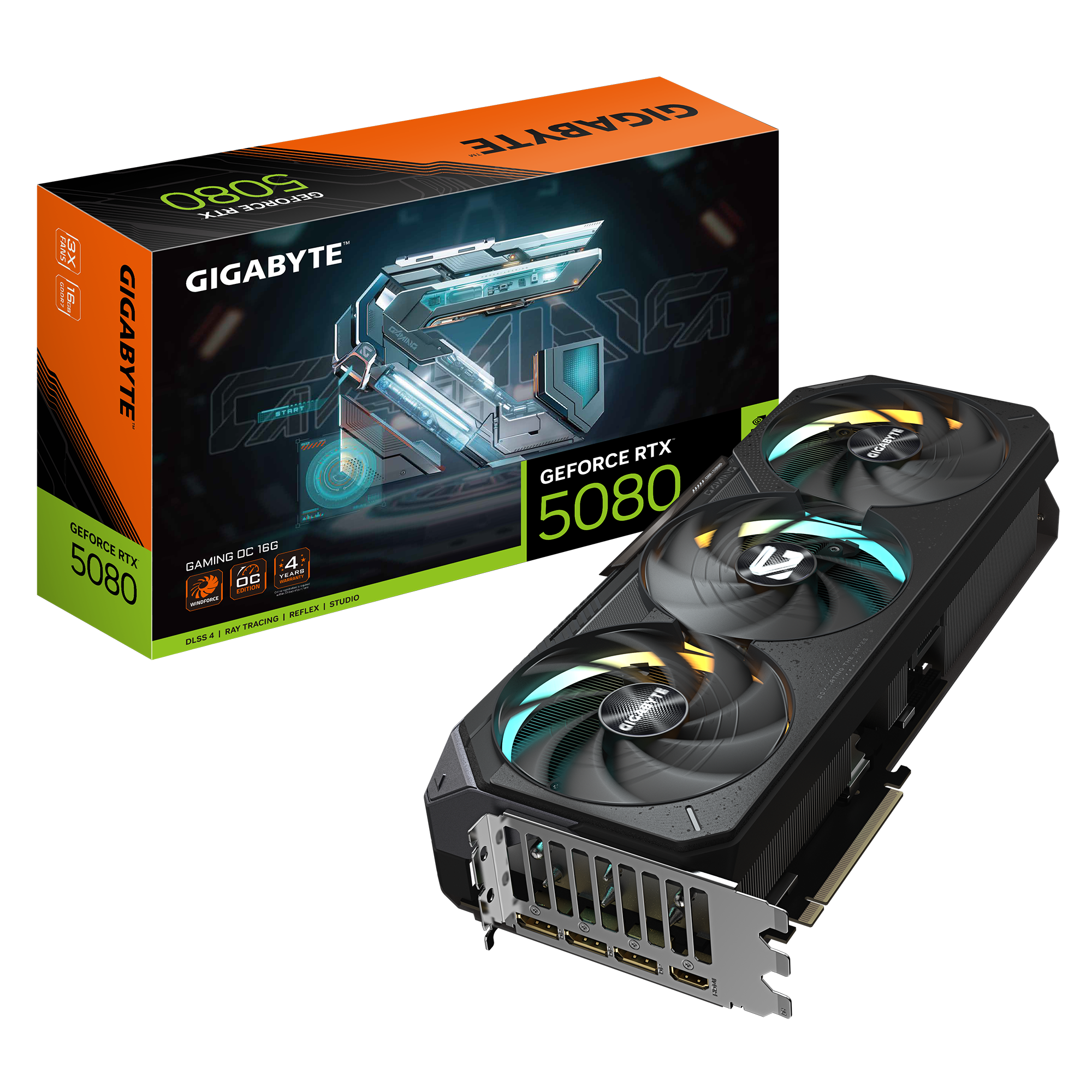 Tarjeta de vídeo Gigabyte GeForce RTX™ 5080 GAMING OC 16G CI Express 5.0 x16 . GV-N5080GAMING OC-16GD