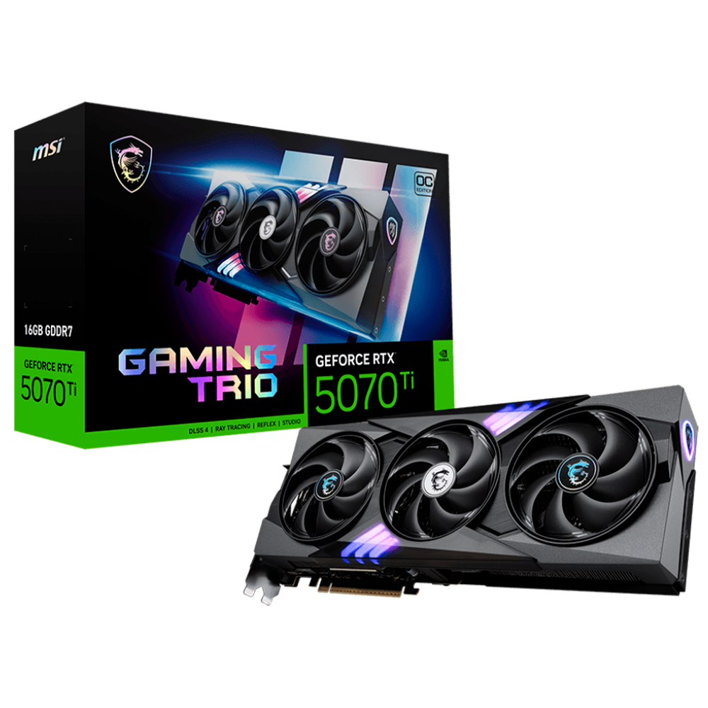 Tarjeta de Video MSI GeForce RTX 5070Ti 16G GAMING TRIO OC 16GB GDDR7 256-bit DisplayPort x3 HDMI G507T-16GTCP