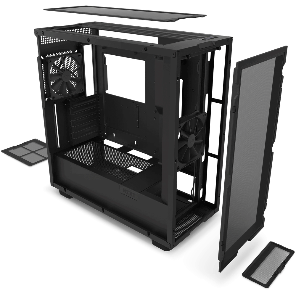 Gabinete NZXT H7 Flow con Ventana, Midi-Tower, Mini-ITX/Micro-ATX/ATX, USB 3.0, sin Fuente, 2 Ventiladores Instalados, Negro Mate