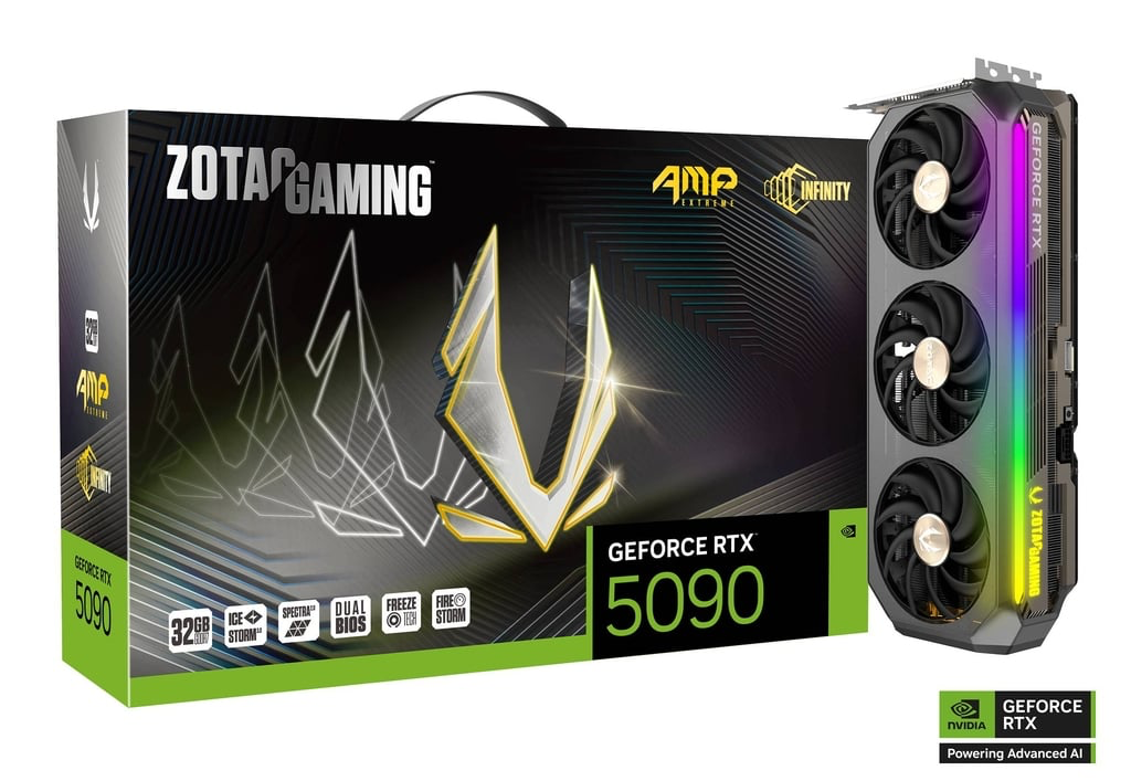 Tarjeta de Video Nvidia ZOTAC GAMING GeForce RTX 5090 AMP Extreme INFINITY, 32GB GDDR7, PCI Express 5.0, ZT-B50900B-10P