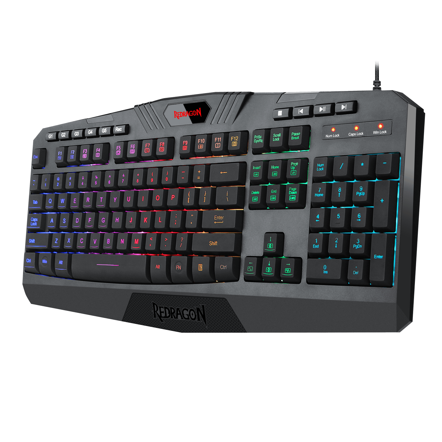 Teclado Gamer Redragon Harpe PRO K503A-RGB-SP, Teclado Membrana, Full Size, Alámbrico, RGB, Negro (Español)