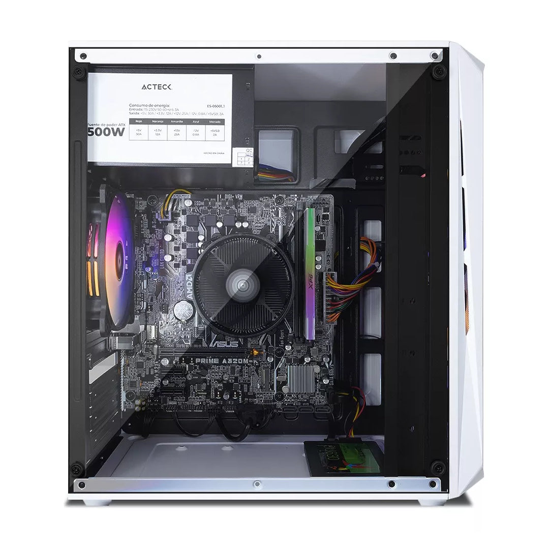 Computadora Gamer Invictus PC Power-002, AMD Ryzen 7 5700G 3.80GHz, 16GB RAM, 512GB M.2 SSD, Wi-Fi, Windows 10, Blanco