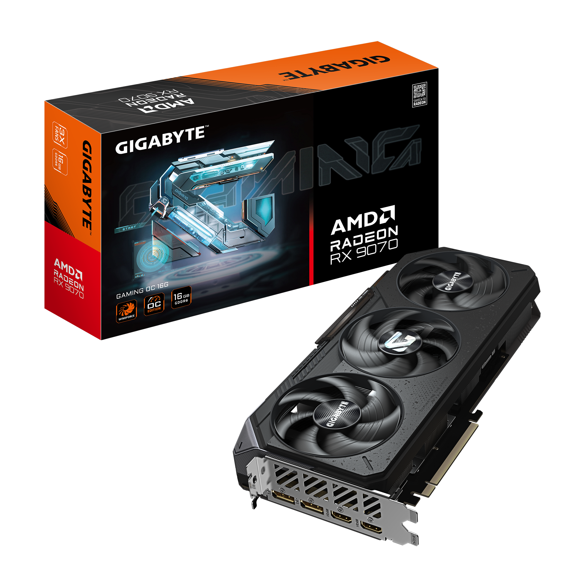 Tarjeta de Vídeo Gigabyte AMD Radeon™ RX 9070 GAMING OC 16G,GV-R9070GAMING OC-16GD