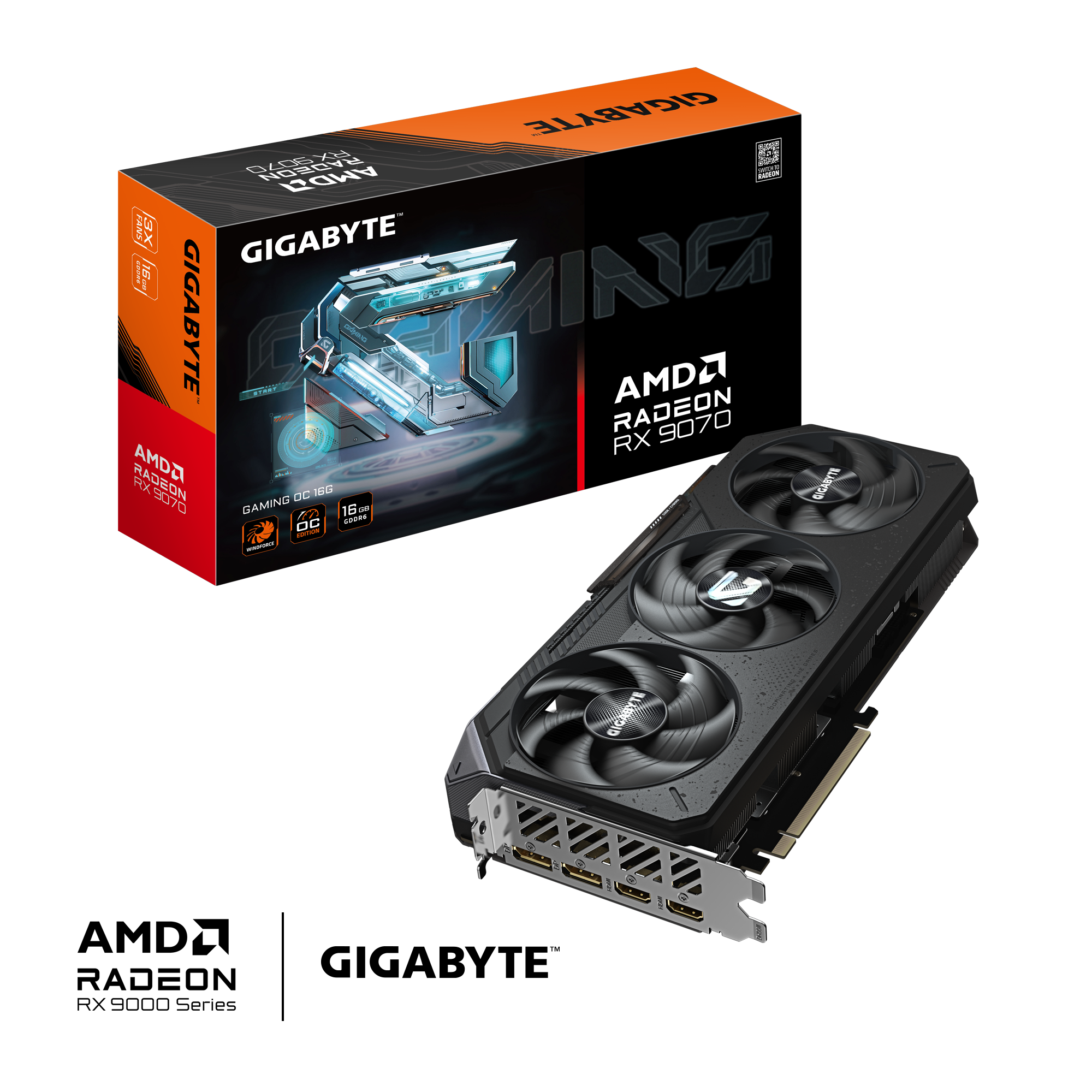 Tarjeta de Vídeo Gigabyte AMD Radeon™ RX 9070 GAMING OC 16G,GV-R9070GAMING OC-16GD