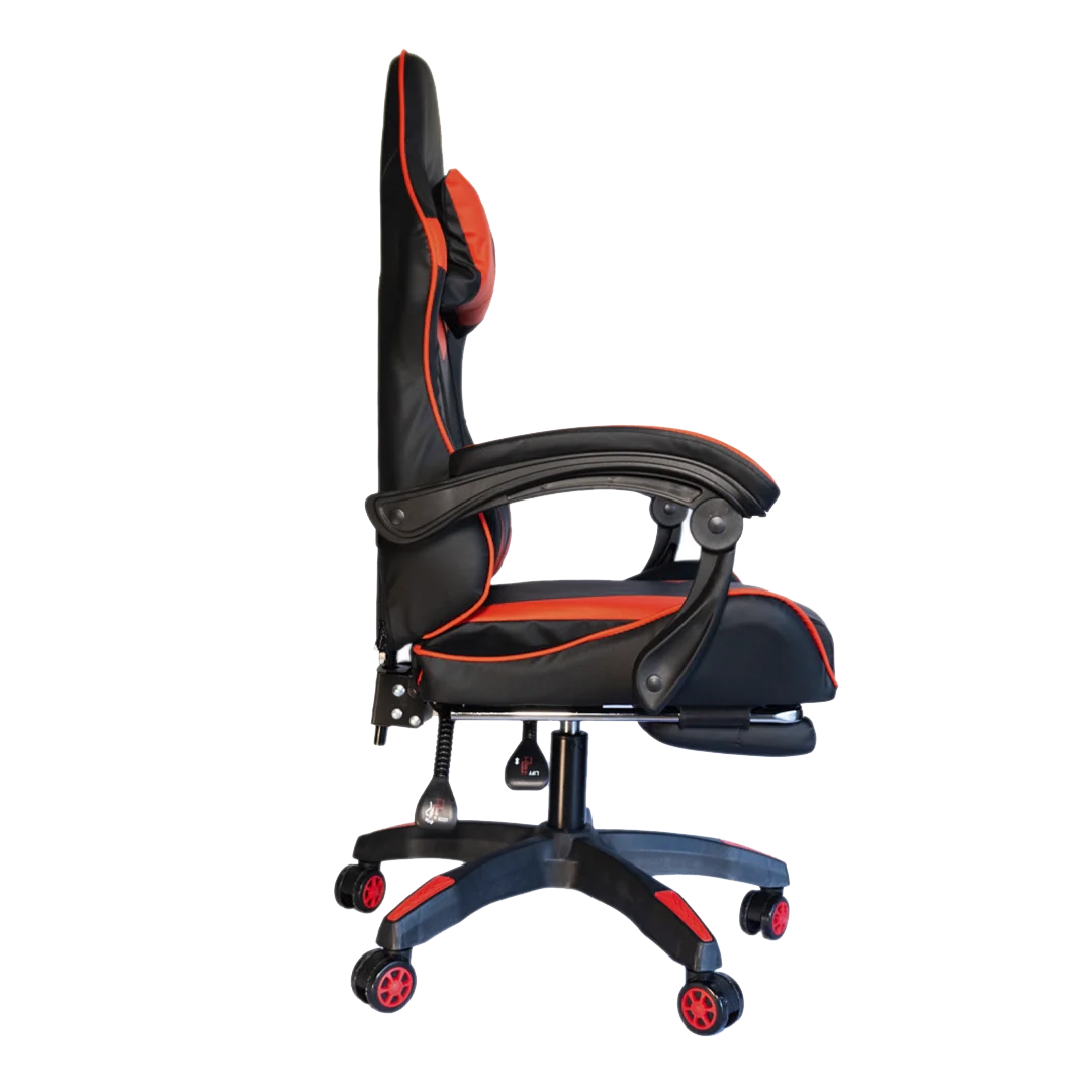 Silla Gamer SiGamers Reclinable Ergonomica con Reposapiés Color Rojo